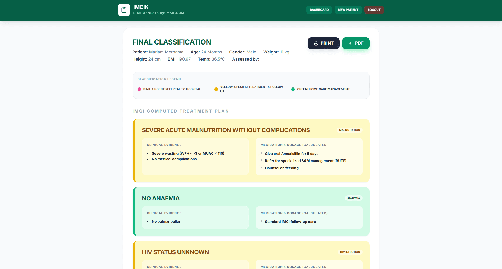 Pediatric IMCI Support Web App